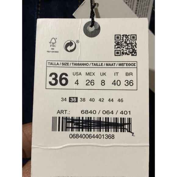 Zara Women’s The New Daddy Jeans Size 4 Full Length Slim Fit Iconic Blue Dark - Picture 5 of 9